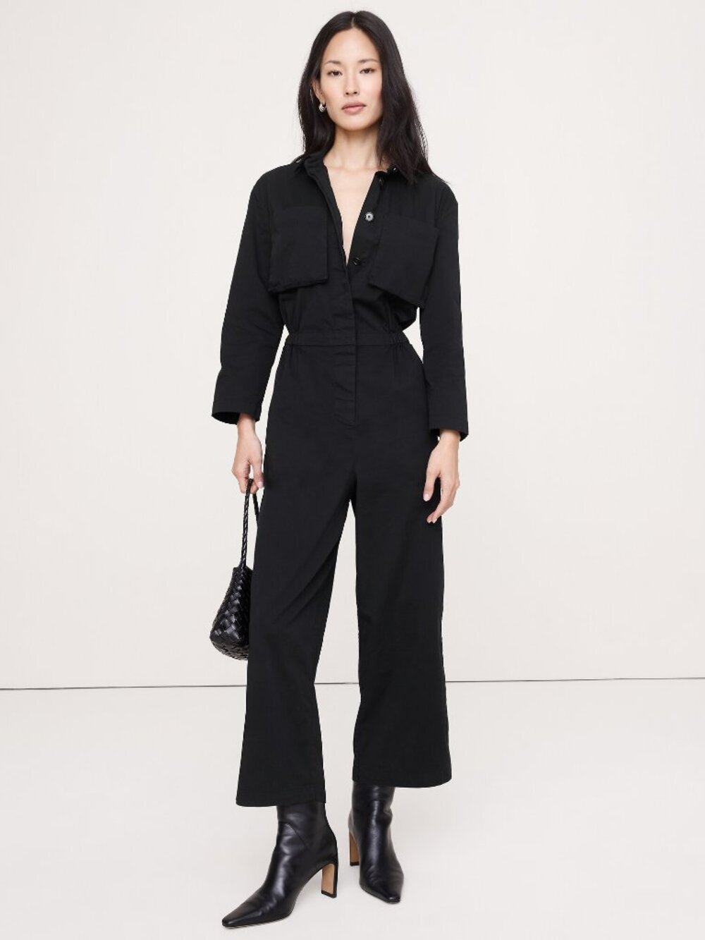 Banana Republic Stretch Cotton Black Boilersuit